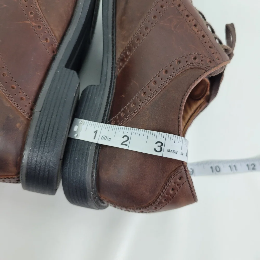 JOHNSTON & MURPHY Sheepskin Waterproof Dual Width Leather Oxford Sz 10.5
